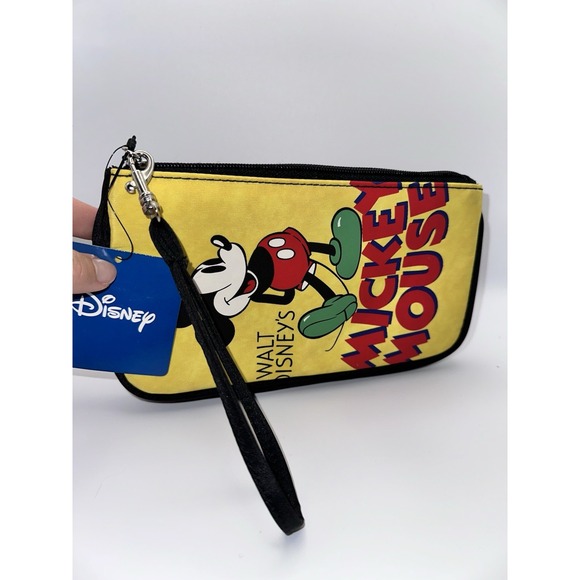 Disney Mickey Mouse Yellow Nylon Tote 12"x12"x5" W/ Umbrella & Zipper Pouch NWT - Picture 7 of 7